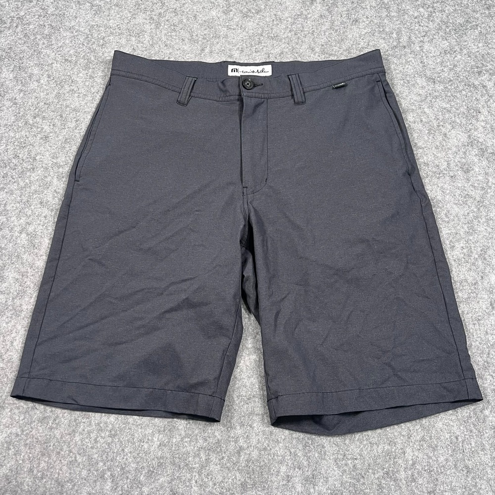 Travis Mathew Charcoal Gray Beck Performance Chino Shorts Men's Size 32